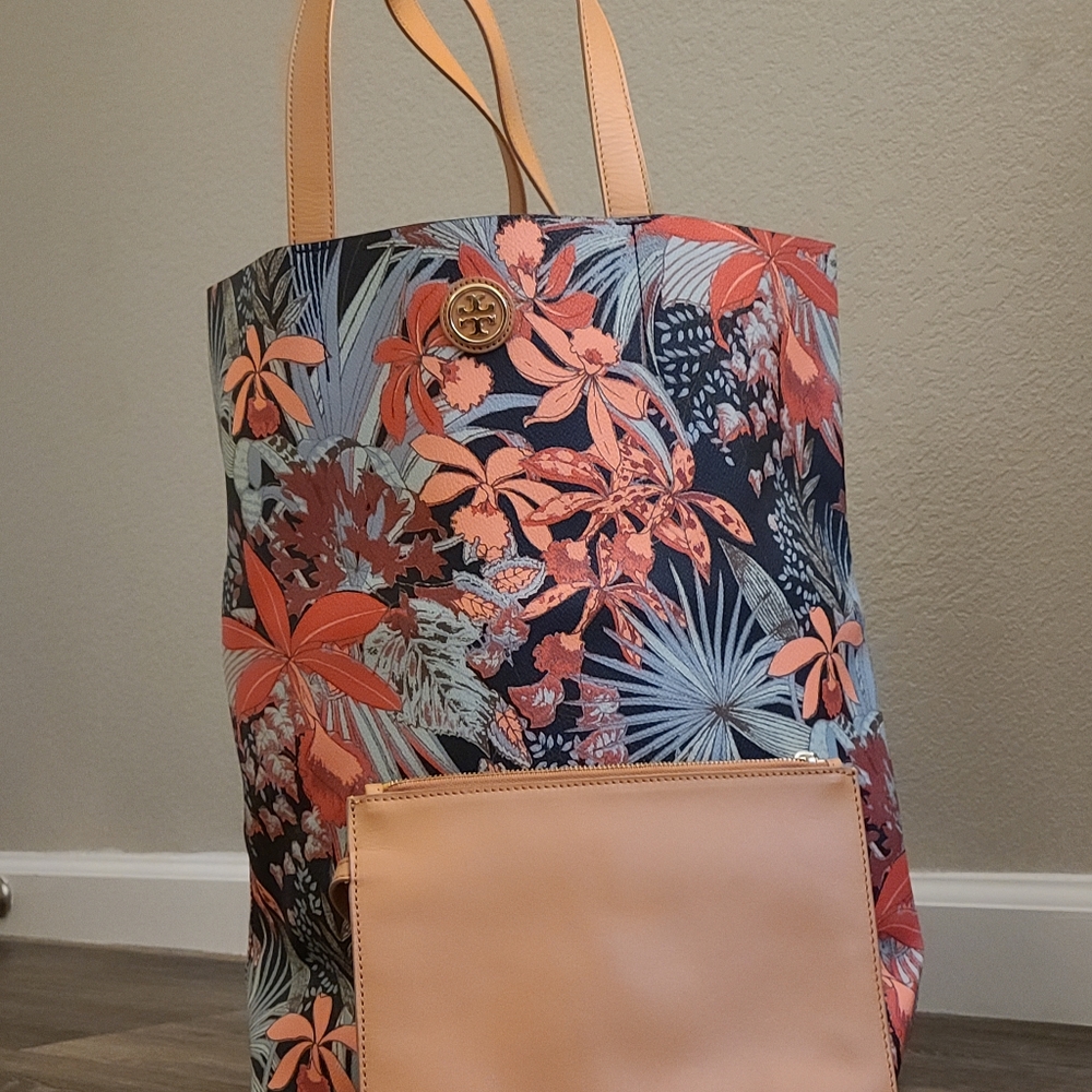 Tory Burch Kerrington NS tote/ Calathea print